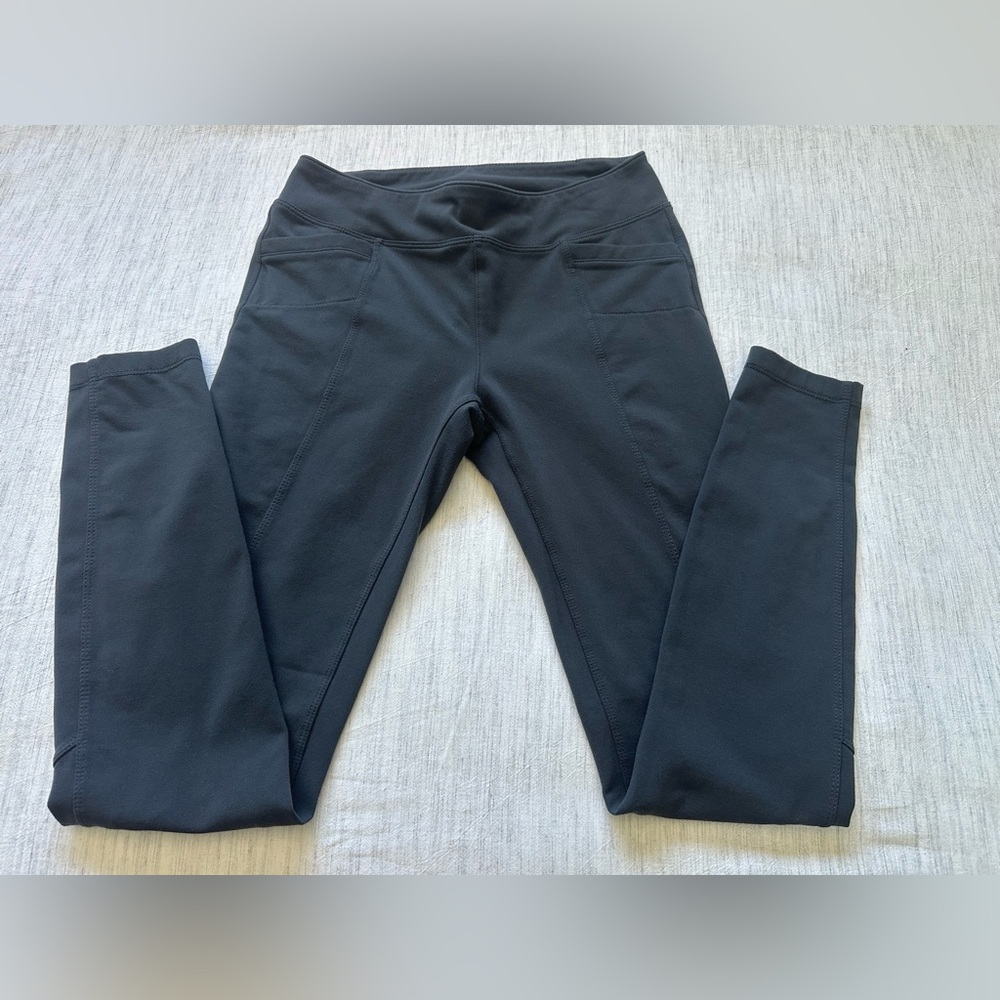 Athleta Charcoal Activewear Leggings Back Pockets Size S